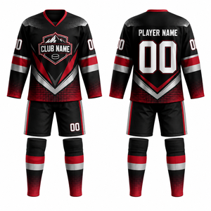 Ensemble de maillots de hockey personnalisés MEGAMAPLE 100% Opera Noir Vert Blanc Impression par transfert thermique Nom du club Numéro du joueur 00 Toutes saisons - Product Image 1