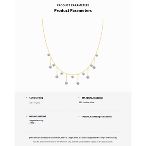 925 Sterling <b>Silver</b> Zircon Drop Pendant Necklace Link Chain Rhodium Plated Fashion Jewelry for Wedding Party Gift - Product Image 6