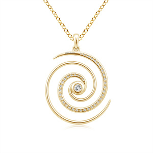 Collar con Colgante en Espiral de Diamantes para Mujer, Diamantes Cultivados en Laboratorio de Corte Redondo, Oro de 10K, 14K, 18K, Plata 925, 935, Joyería de Lujo para Uso Diario - Product Image 3