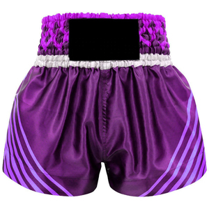 Premium Custom Muay Thai Shorts Lightweight Satin Kickboxing Training Fight Shorts Embroidery Sublimation Elastic Waist OEM - Product Image 1