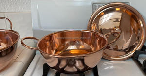 Casserole en métal faite à la main avec couvercle Ustensiles de cuisine en métal de qualité supérieure - Product Image 3