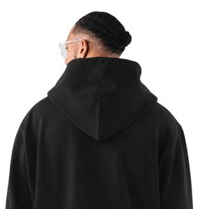 Men's Black Full Zip Hoodie Sweatshirt Long Sleeve Casual Athletic Sportswear Training Activewear Jacket with Kangaroo Pockets - Product Image 4