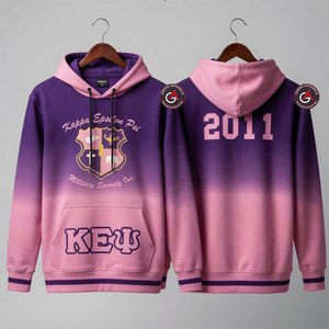 Kapa Epsilon Psi OEM vêtements pour femmes sweats à capuche pour femmes blanc 100% coton polaire dames sweats à capuche robe - Product Image 4