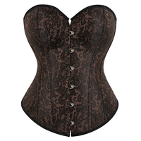 Conjunto de Corsé Clásico Estilo Victoriano para Mujer, Brocado Renacentista, Bustier Retro con Patrón Jacquard, Conjunto sin Tirantes, Transpirable