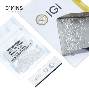 เพชร D'VINS Jewels ทรงกลม เพชรเลี้ยงในห้องปฏิบัติการ ขนาด 1 มม. ถึง 4 มม. สี D ความสะอาด VVS VS กระบวนการผลิตแบบ HPHT สำหรับทำเครื่องประดับ - Product Image 1