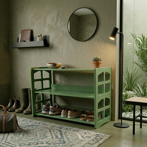 DISICO 3 tier wooden <b>shoe</b> <b>rack</b> with a minimalist design durable construction and ideal for entryway use. - Product Image 5