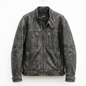 Blouson en cuir de moto rétro vieilli pour homme, style vintage en cuir de vachette, manteau de motard personnalisé, vêtement d'extérieur de motard, fabricant de blousons vieillis - Product Image 1
