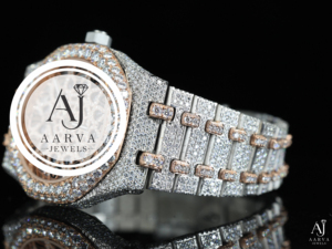 AARVA JEWELS นาฬิกากลไกหรูหรา 42 มม. สแตนเลสสตีลทรงกลม หน้าปัดคริสตัลแซฟไฟร์ หน้าปัดอนาล็อก ETA กลไกแบบพับได้ - Product Image 3