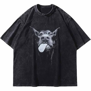 High Quality Acid Washed T Shirts Men Summer 230 GSM Oversized Blank Custom Graphic Vintage Tee 100% Cotton <b>Tshirt</b> - Product Image 1