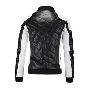 Chaqueta de Cuero para Hombre, Estilo Bomber Acolchada, Corte Ajustado, Color en Contraste, Chaqueta Biker, Prenda Exterior de PU Suave, Moda Urbana para Hombre 2026 - Product Image 3