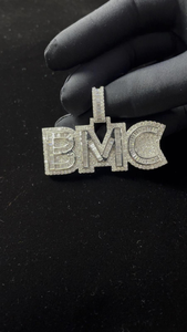 BMC Custom Iced Out Pendant <b>Necklace</b> Baguette CZ Diamond Hip Hop Bling Name Charm Luxury Statement Jewelry Gift Luxe - Product Image 3