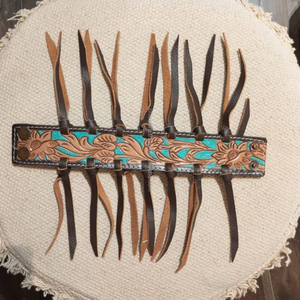 Pulsera de cuero con herramientas personalizadas Brazalete de cuero tallado Pulsera de flecos hecha a mano Estilo bohemio Brazalete de cuero genuino Regalo para mujer - Product Image 2