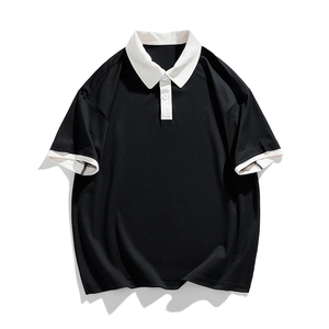 Trendy Men's <b>White</b> T-Shirt With Green Collar And Cuffs Short Sleeve Regular Fit Casual Oxford Cotton Top Breathable - Product Image 2