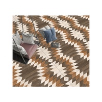 Carreaux de sol/mur modernes 600x1200 en porcelaine vitrifiée brillante antidérapante, aspect papier peint 3D imitation bois, isolation thermique, pour 5 pièces