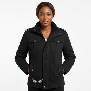 <b>Men's</b> Black Sporty <b>Long</b> <b>Jacket</b> with Zipper Turn-down Collar Regular Fit Solid Color Front Logo Lower Hem - Product Image 6