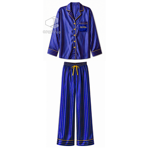 Sigma Gamma Rho Sorority Women's Striped Pajama Set Button-Front PJs With Drawstring Pants Comfortable Sleepwear Cozy Loungewear - Product Image 1