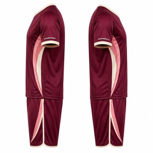 OEM Custom Futsal Teamwear Men’s Burgundy Jersey <b>Shorts</b> Lightweight <b>Polyester</b> Match Training Uniform - Product Image 3