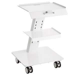 Carrello da Laboratorio a 3 Ripiani con Ruote Girevoli, Capacità 220 Libbre, Carrello Mobile in Metallo per Cliniche - Product Image 1