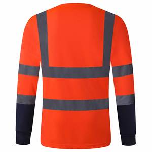 เสื้อทำงานสะท้อนแสงแบบมองเห็นได้ชัด เสื้อชุดทำงานเพื่อความปลอดภัยสำหรับผู้ชาย งานอุตสาหกรรม ก่อสร้าง แขนยาว ติดกระดุม เสื้อทำงาน - Product Image 2