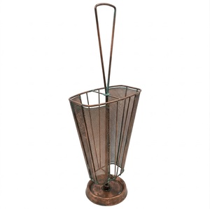 Porte-parapluie créatif en cuivre et laiton, support décoratif antique en métal de forme unique pour bâtons de marche - Product Image 5