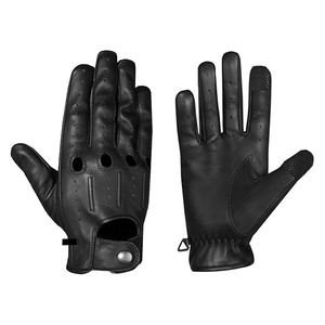 Gants de moto en cuir, longueur poignet, compatibles écran tactile, style sportif, noirs, non doublés, pour le cyclisme printemps-automne - Product Image 6