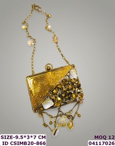 Luxury Handmade Metal Crystal Stone Evening <b>Clutch</b> Bag for Women | Craftstages International Designer Party <b>Wedding</b> Chain Strap - Product Image 2