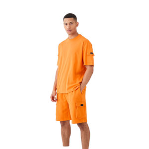 Conjunto de Verano Informal con Logotipo Personalizado, Transpirable, de Manga Corta, Holgado, para Hombre y Mujer, de Dos Piezas, Camiseta y Pantalones Cortos de Punto Sólido - Product Image 2