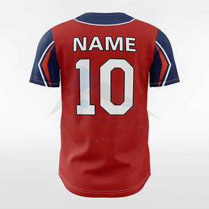 Ensemble de maillots de baseball unisexes à col rond de couleur orange pour adultes avec design personnalisé en polyester respirant et nom d'équipe personnalisé - Product Image 3