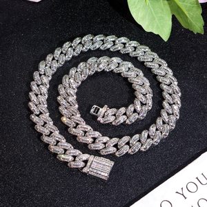 สร้อยคอฮิปฮอปหรูหราประดับเพชรโมอิสซาไนต์ทรงบาแกตต์แบบ Iced Out เงินแท้ 925 สำหรับใส่ไปงานปาร์ตี้ได้ทั้งชายและหญิง - Product Image 6