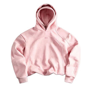 Sudadera con capucha de algodón grueso para hombre, estilo oversize con paneles y costuras, jersey de streetwear con manga raglán, fabricación a granel - Product Image 2