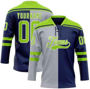 Maillot de hockey sur glace personnalisé en dentelle, sublimation intégrale, vêtements d'équipe, 100% polyester, séchage rapide, antibactérien, personnalisé - Product Image 3