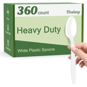 360 Cucchiai Monouso in Plastica Nera Senza BPA, Resistenti e di Alta Qualità, Kit per Feste con Accessori Solidi e Resistenti al Calore - Product Image 1