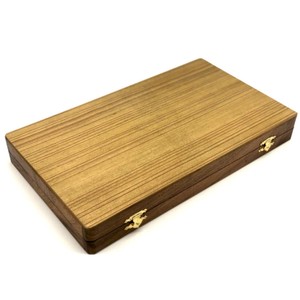 Jeu de backgammon de luxe en bois, pliable, classique, de voyage, avec plateau incrusté en bois, jetons et dés en bois pour adultes - Product Image 6