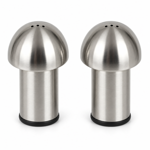 Salières et poivrières en acier inoxydable finition mate, distributeurs d'assaisonnements en forme de dôme pour la maison, les restaurants et les hôtels - Product Image 1