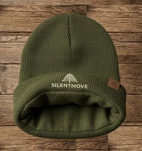 Gorro de Punto Verde Oliva Sólido, Gorro de Invierno Verde Oliva con Logotipo de Árbol Bordado, Gorro Unisex para Invierno, Casual, para Exteriores - Product Image 4
