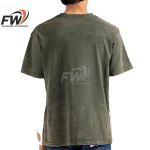 Camiseta de hombre con lavado ácido, transpirable, estilo urbano, 100% algodón, tejido de punto, ligera, oversize, venta al por mayor. - Product Image 2