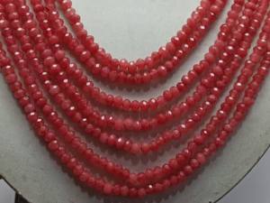 Collar de Cuentas de Jade de Color Zanahoria Natural de Alta Calidad, Facetadas en Forma de Rondelle de 4mm, para la Elaboración de Joyería, por M.Y.GEMS - Product Image 3