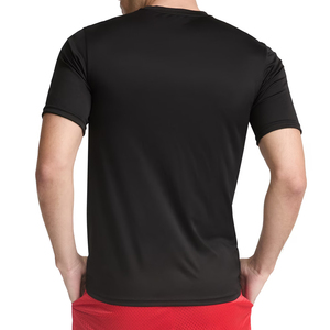 Men's <b>Black</b> Quick Dry Slim Fit Short Sleeve O-Neck T-Shirt Knitted Polyester Solid Color Sport <b>Top</b> - Product Image 5