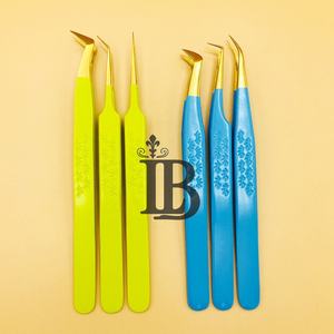 Pinces à cils personnalisées avec logo, style manche, pour extensions de cils, offre de logo personnalisé, faible MOQ, offre de style personnalisé - Product Image 1