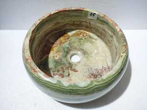 Vasque en Onyx Vert Foncé en Forme de Pneu, Lavabo en Pierre Naturelle, Finition Brossée, Résistant au Feu, Contemporain, pour Cuisine, Salle à Manger, Salle de Bain - Product Image 3