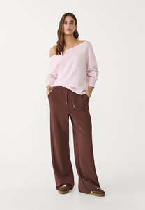 Sudadera Oversize para Mujer, con Hombros Descubiertos, Manga Larga, Color Sólido, Tejido de Algodón Transpirable, Estilo Cuello Redondo, para Otoño - Product Image 2