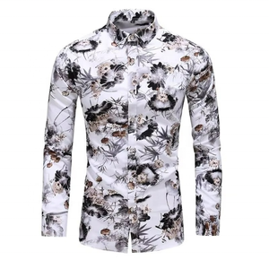 Chemise à manches longues pour homme RNSHANGER, grande taille 7XL, imprimée, style plage, décontractée, coupe slim, tendance, printemps et automne - Product Image 3