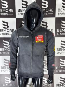เสื้อฮู้ดโอเวอร์ไซส์ผ้าฟลีซเนื้อหนักสีเขียวมะกอก พิมพ์โลโก้ ผ้าฝ้าย 100% แบบยูนิเซ็กส์ สำหรับฤดูหนาว - Product Image 6