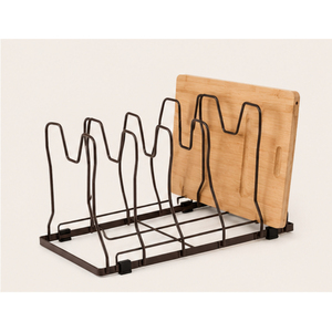 Wholesale Heavy Duty Adjustable 4-Tier Pot and <b>Pan</b> Organizer Rack for Kitchen Cabinet Iron Cookware Storage Shelf & Lid <b>Holder</b> - Product Image 4