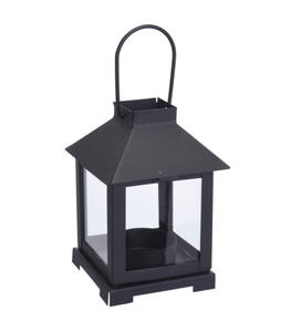 Farol Decorativo Navideño Colgante, Hecho a Mano, Portátil, Cuadrado, de Metal con Acabado Negro - Product Image 4