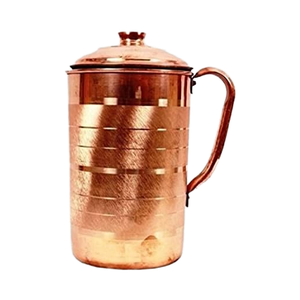 Pichet en cuivre pur fini de luxe fait à la main Pichets de première qualité d'une capacité de 50 onces liquides - Product Image 1
