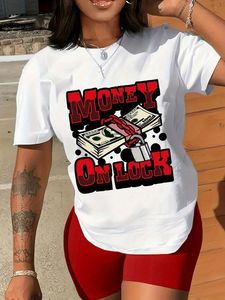 Women Casual Cartoon Print <b>T</b>-<b>Shirt</b> Crew Neck Short Sleeve Regular Fit 100% Cotton Jersey Fabric Breathable All Seasons - Product Image 4