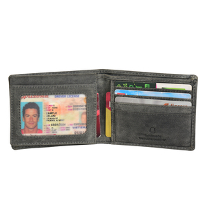 Men <b>RFID</b> <b>Blocking</b> Genuine Leather Bifold <b>Wallet</b> Multi Card Slots ID Window Slim Fold Cash Pocket Vintage Texture Everyday Carry - Product Image 3