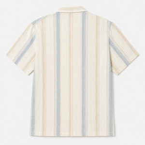 Camisa Hawaiana a Rayas para Mujer, Manga Corta, con Botones, Informal, para Vacaciones, Ligera, para la Playa, Verano, OEM, ODM - Product Image 2