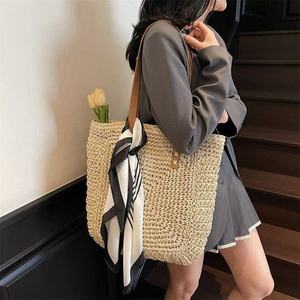 New Fashion Vintage Straw Women's Single Strap <b>Shoulder</b> <b>Bag</b> <b>with</b> <b>Large</b> Capacity for Travel & Shopping - Product Image 1